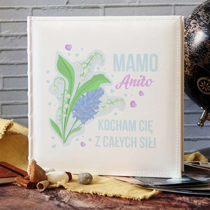 Mamo, kocham Cię z całych sił- Personalizowany Album na zdjęcia